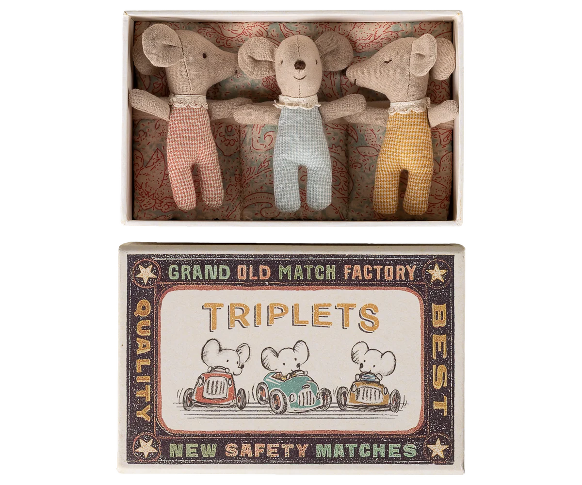 Triplets, Baby Mice in Matchbox - Maileg