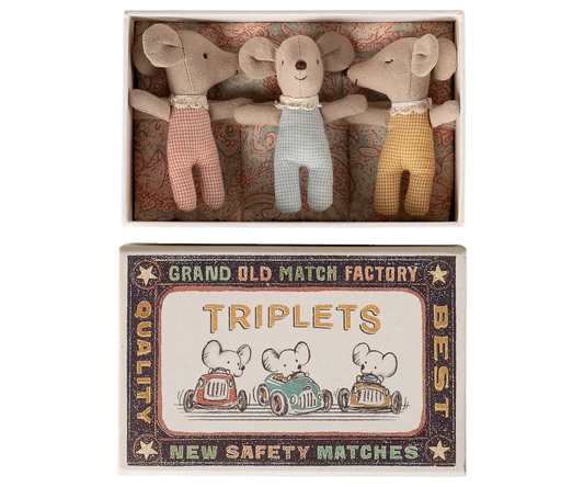 Triplets, Baby Mice in Matchbox - Maileg