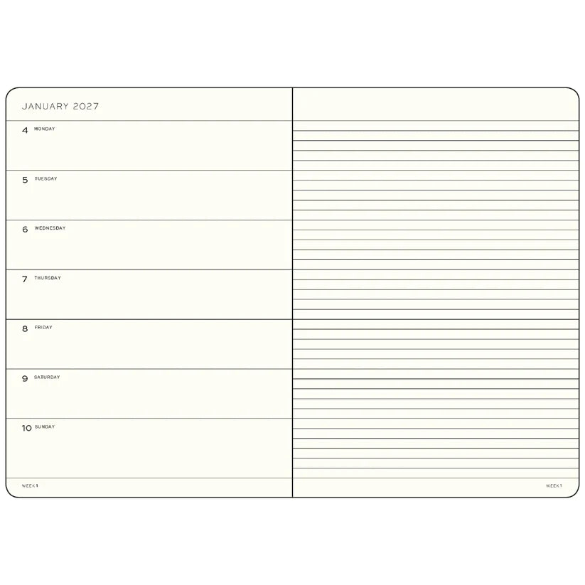 Weekly Planner & Notebook Pocket (A6) 2027 Softcover