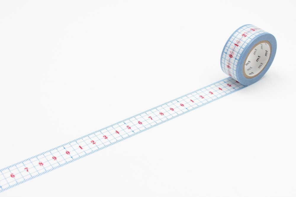 Ruler Blue and White - mt Washi Tape 20mm