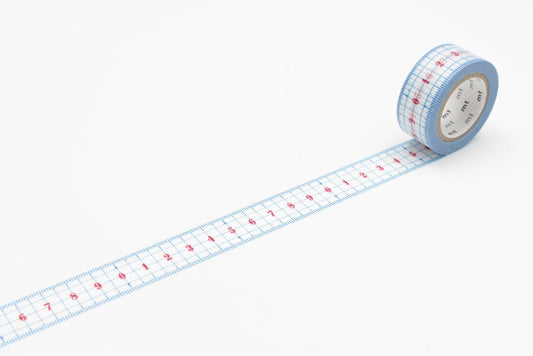 Ruler Blue and White - mt Washi Tape 20mm